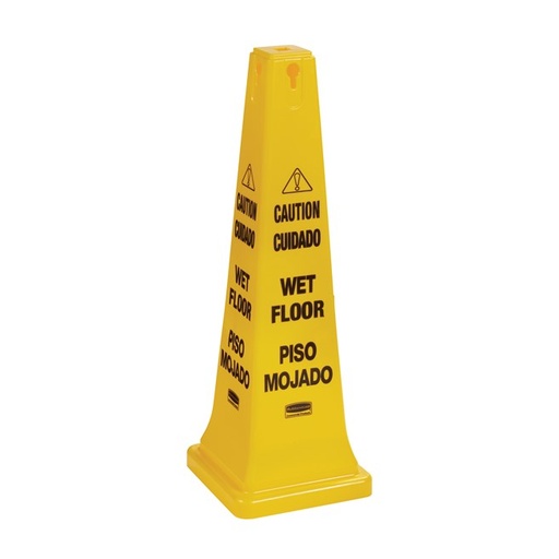 [FG627677YEL] Rubbermaid "Caution Wet Floor" Safety Cone, 36", Yellow