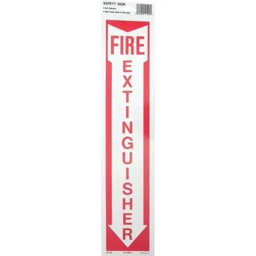 [FE-10XPL] Hy-Ko "Fire Extinguisher" Sign, Photoluminescent Vinyl, 4 X 18"