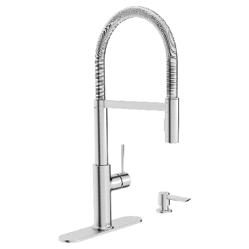 [7425351.075] American Standard Tamarind Semi-Pro Dual Spray Kitchen Faucet with Deck Plate and Soap Dispenser